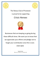 Crisis Heros Certificate